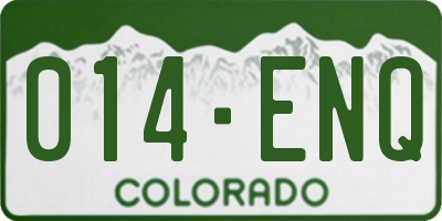 CO license plate 014ENQ
