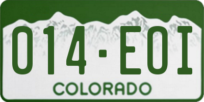 CO license plate 014EOI
