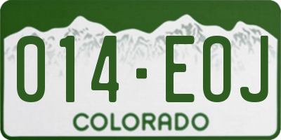 CO license plate 014EOJ