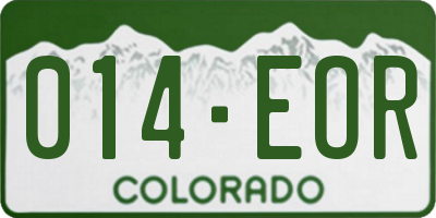 CO license plate 014EOR