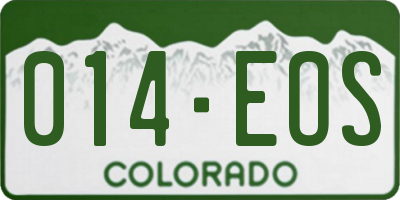 CO license plate 014EOS