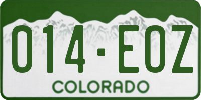 CO license plate 014EOZ