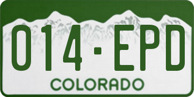 CO license plate 014EPD