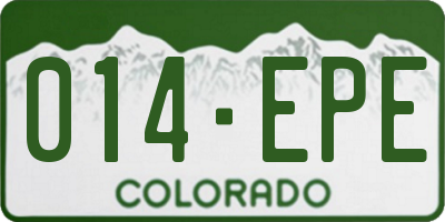 CO license plate 014EPE