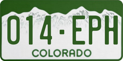 CO license plate 014EPH