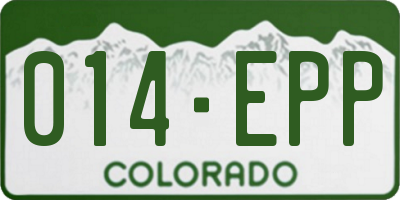 CO license plate 014EPP