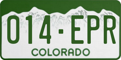 CO license plate 014EPR