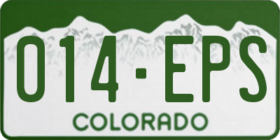CO license plate 014EPS
