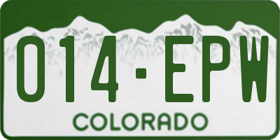 CO license plate 014EPW