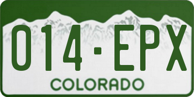 CO license plate 014EPX