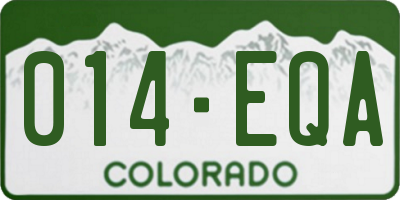 CO license plate 014EQA