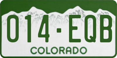 CO license plate 014EQB