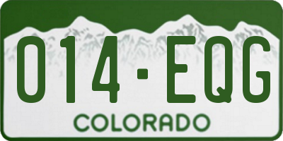 CO license plate 014EQG