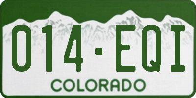 CO license plate 014EQI