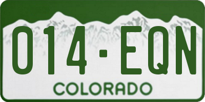 CO license plate 014EQN