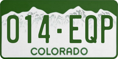 CO license plate 014EQP