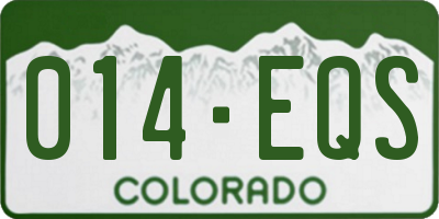 CO license plate 014EQS