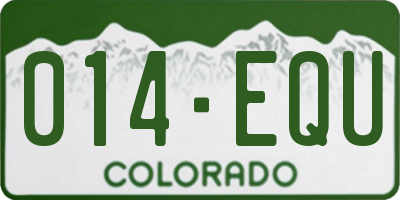CO license plate 014EQU