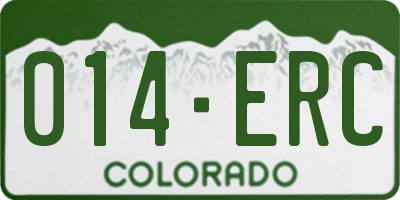 CO license plate 014ERC
