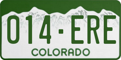 CO license plate 014ERE
