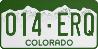 CO license plate 014ERQ