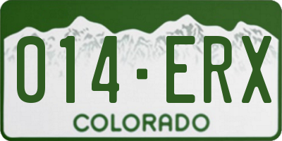 CO license plate 014ERX