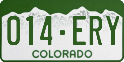 CO license plate 014ERY