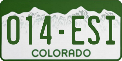 CO license plate 014ESI