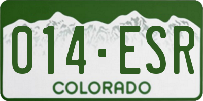 CO license plate 014ESR