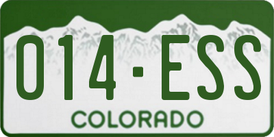 CO license plate 014ESS