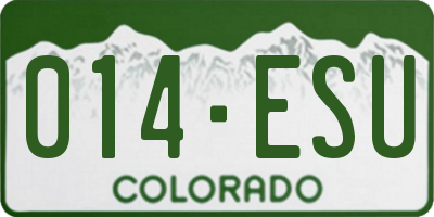 CO license plate 014ESU