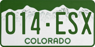 CO license plate 014ESX