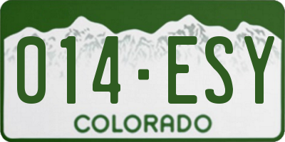 CO license plate 014ESY