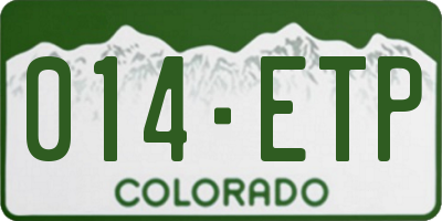 CO license plate 014ETP