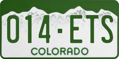 CO license plate 014ETS