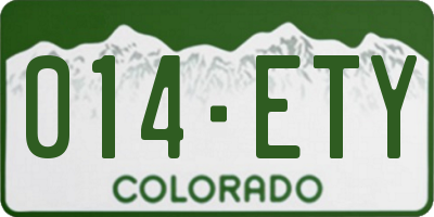 CO license plate 014ETY