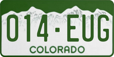 CO license plate 014EUG