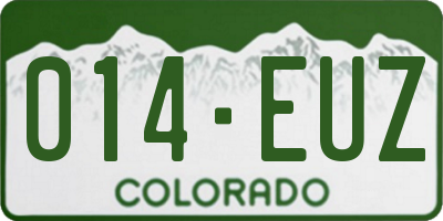 CO license plate 014EUZ