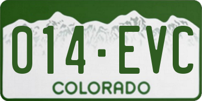 CO license plate 014EVC