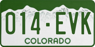 CO license plate 014EVK