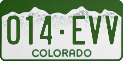 CO license plate 014EVV