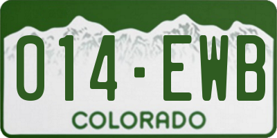 CO license plate 014EWB