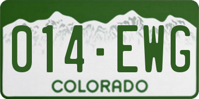 CO license plate 014EWG