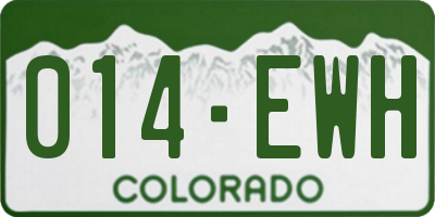 CO license plate 014EWH