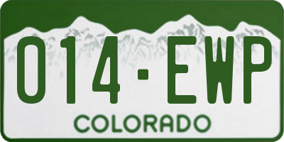 CO license plate 014EWP