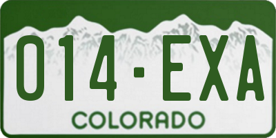 CO license plate 014EXA