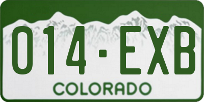 CO license plate 014EXB