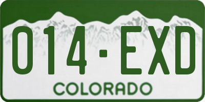 CO license plate 014EXD