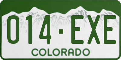 CO license plate 014EXE