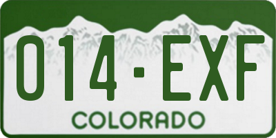 CO license plate 014EXF